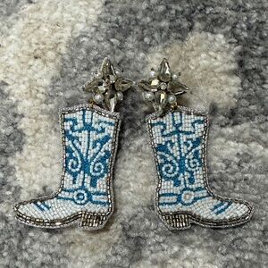 Beaded Cowboy Boot Earrings